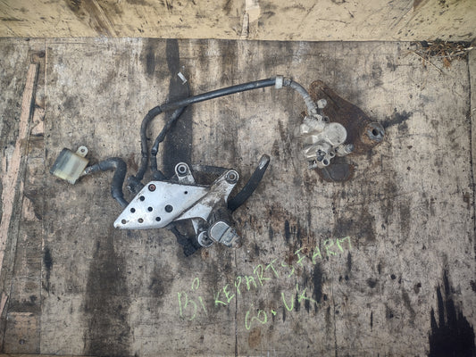 Honda CBR 125 R brake pedal assembly and calliper
