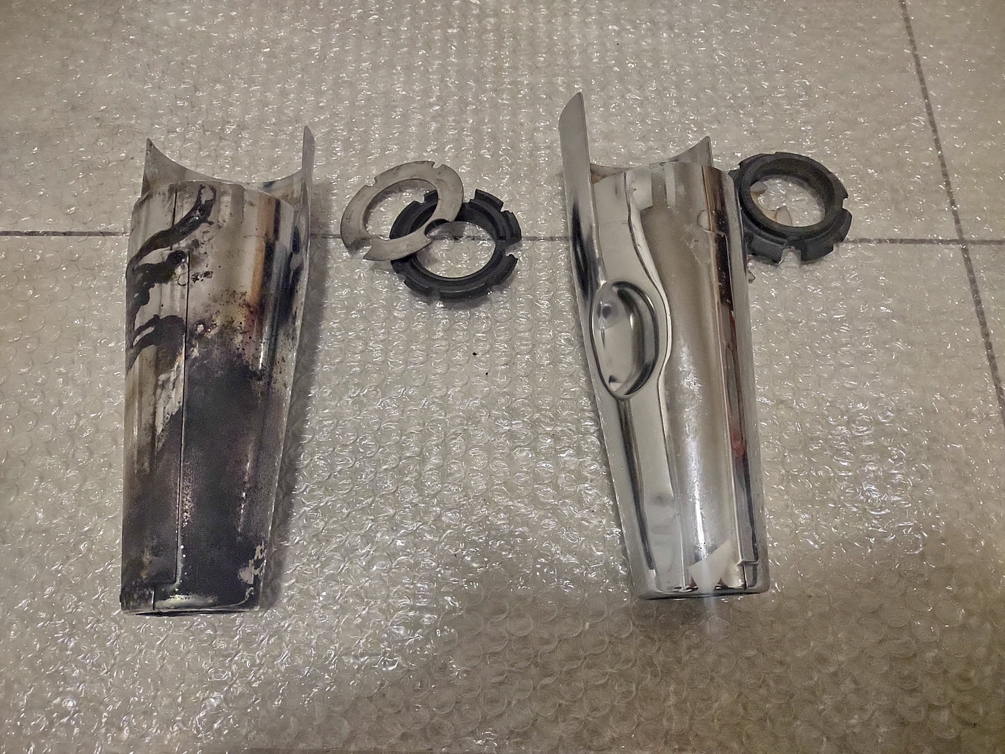 Yamaha xvs 650 dragstar pair of upper front forks cover trims (OEM) used